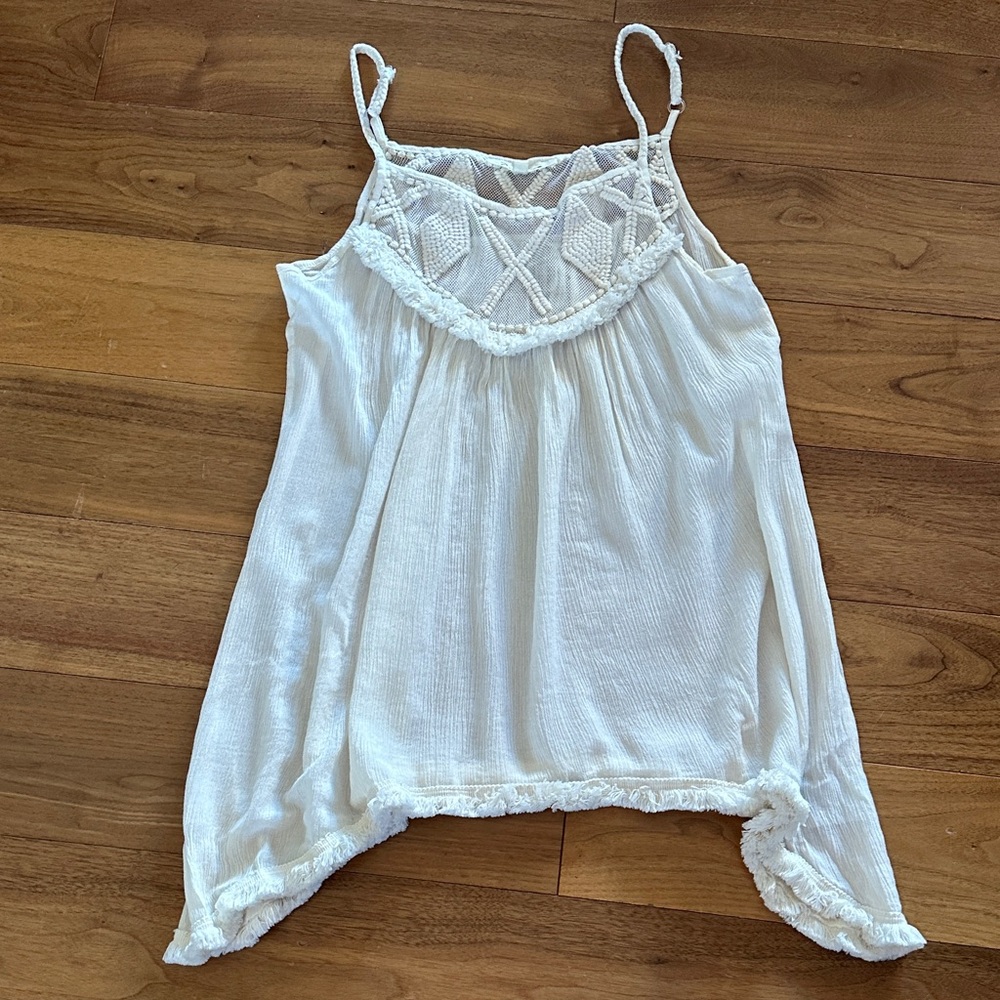 Solitaire Cream Mesh Boho Top